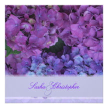 PixDezines Blue Hydrangea Personalized Announcements