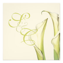 PixDezines Calla lilies / Ivory Cream Personalised Announcement