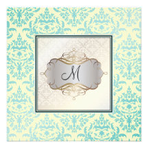 PixDezines Céline Damask, Pearl Personalized Invitations
