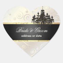 PixDezines Cupcakes Swirls+ Black Chandelier Heart Sticker