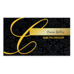 PixDezines Damask Lace in black + gold Business Card Template