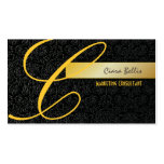 PixDezines Damask Lace in black + gold Business Card Template