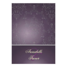 PixDezines Dolcè Damask / Plum+Silvery Grey Custom Announcements