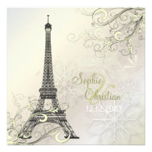 PixDezines Eiffel Tower + swirls Invites
