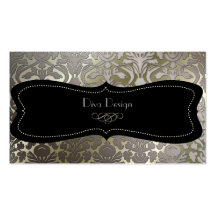 PixDezines faux silver flora damask/diy colour Business Cards