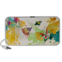 PixDezines Grunge Butterflies+Floral iPod Speakers