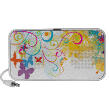 PixDezines Grunge Butterflies+Floral Mp3 Speakers