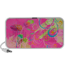 PixDezines Grunge Floral iPod Speaker