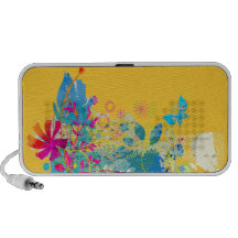 PixDezines Grunge Floral Portable Speaker