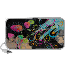 PixDezines Grunge Floral Speaker System