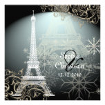 PixDezines Hiver à Paris /Eiffel Tower + swirls Personalised Invite