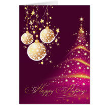 PixDezines Holiday Cards, Christmas Tree+Ornaments