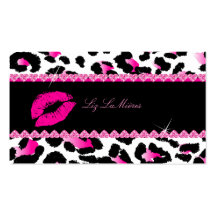 PixDezines hot lips+sassy cheetah Business Card Template