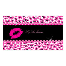 PixDezines hot lips+sassy cheetah Business Card