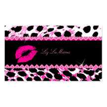 PixDezines hot lips+sassy cheetah Business Card