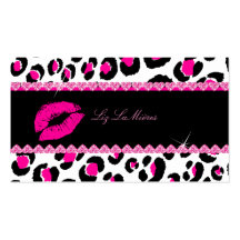 PixDezines hot lips+sassy leopard Business Card