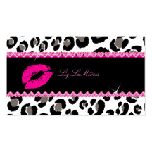 PixDezines hot lips+sassy leopard Business Card Templates