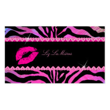 PixDezines hot lips+sassy zebra Business Card Template