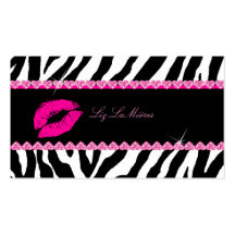 PixDezines hot lips+sassy zebra Business Card Template