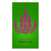 PixDezines hot pink crystal chandelier/DIY colour Business Cards