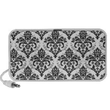 PixDezines Jolie Damask black+white Laptop Speaker