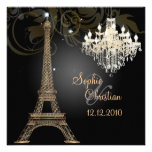 PixDezines La Tour Eiffel+Chandelier+Swirls Custom Invitations