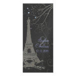 PixDezines La Tour Eiffel+Swirls 4x9.25 Personalized Invitations