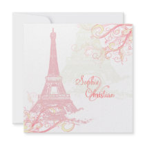 PixDezines La Tour Eiffel + swirls Custom Invite