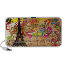 PixDezines La Tour Eiffel + swirls Mini Speakers