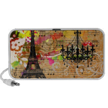 PixDezines La Tour Eiffel + swirls Mini Speakers