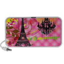 PixDezines La Tour Eiffel + swirls Mp3 Speakers