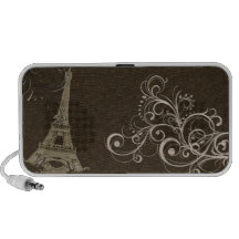 PixDezines La Tour Eiffel + swirls Notebook Speakers