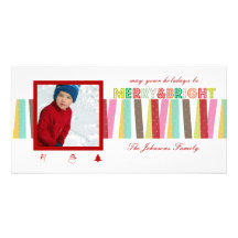 PixDezines malibu stripes pattern, christmas Custom Photo Card