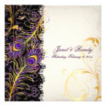 PixDezines peacock pzazz, filigree+swirls+black la Personalized Invites