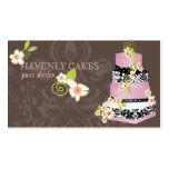 PixDezines pink fondant wedding cake/bakery business cards