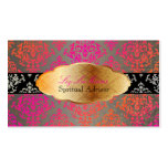 PixDezines pink+orange Josephine Damask/DIY colour Business Card Template