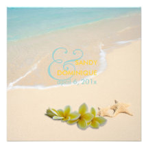 PixDezines Plumeria Lei /beach/starfish tropical Custom Announcements