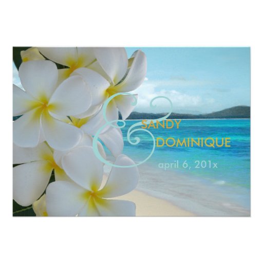 PixDezines Plumeria Lei /beach/tropical wedding Invites