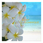 PixDezines Plumeria Lei /beach/tropical wedding Personalized Announcement