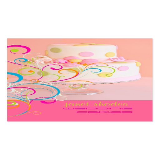 PixDezines Pretty in Pink wedding cake/diy colour Business Cards