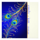 PixDezines Pzazz Peacock Feather Personalized Announcement