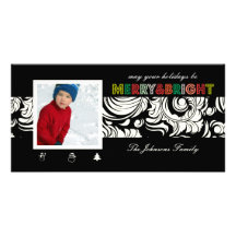 PixDezines quills pattern, christmas Personalized Photo Card