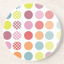 PixDezines Retro Polka Dots/DIY background colour! Coasters