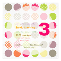 PixDezines Retro Polka Dots/DIY background Custom Invitation