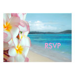 PixDezines rsvp Pink Plumeria/beach/tropical Invitation