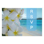 PixDezines rsvp Plumeria Lei /beach Invitation
