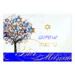 PixDezines rsvp tree of life+stars, Bar Mitzvah Custom Announcement
