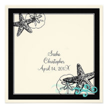PixDezines Starfish/diy fonts+background colours Personalised Invitation