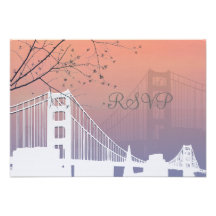 PixDezines  sunset at golden gate/diy background Personalized Invitation