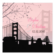 PixDezines Sunset at Golden gate/DIY colour/text Personalised Announcements